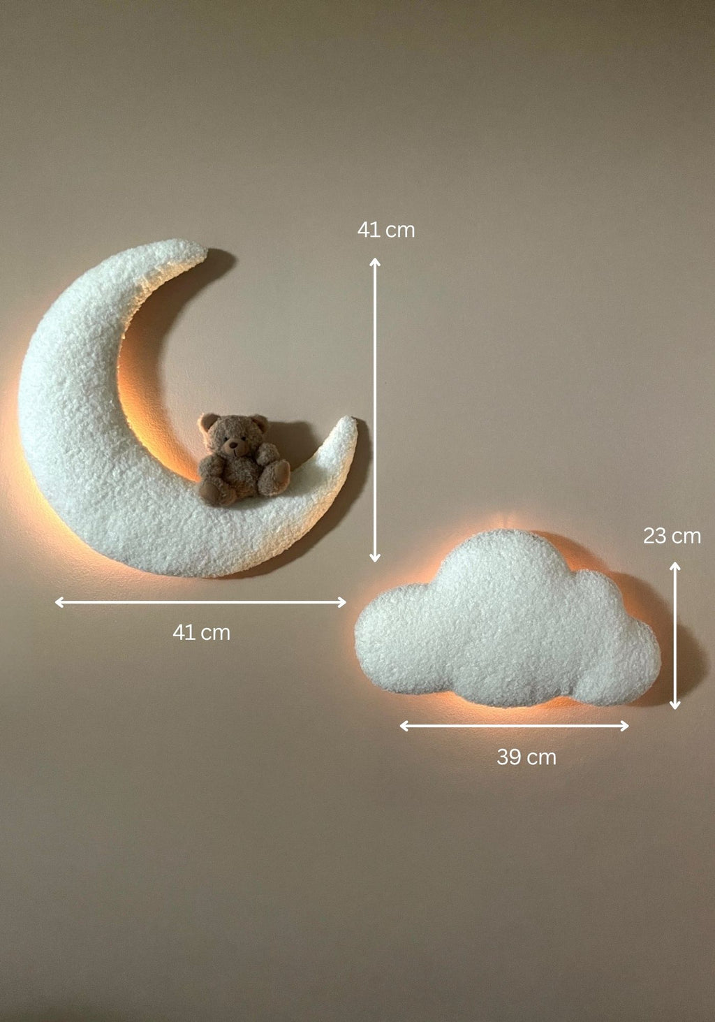 Moonlight Dreama - Mond & Wolken Lichtset - LumiLights Estd. 2026 - With LED light