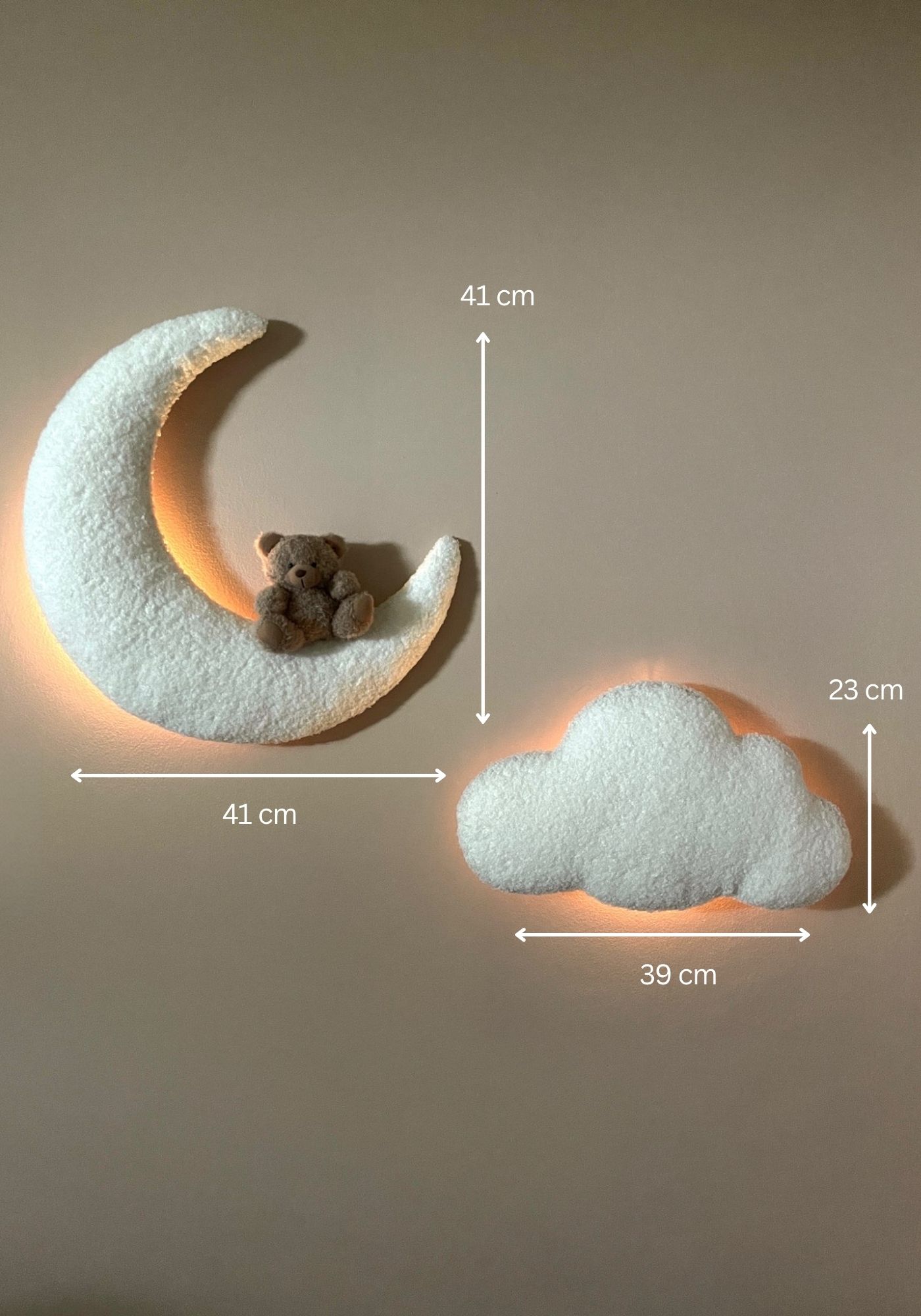 Moonlight Dreama - Mond & Wolken Lichtset - LumiLights Estd. 2026 - With LED light